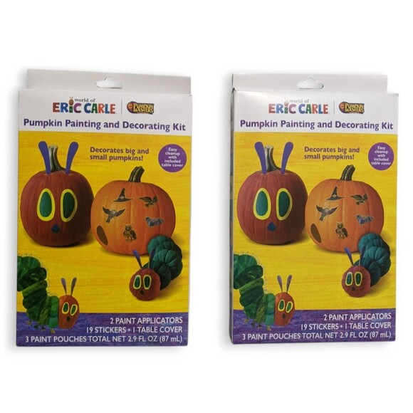 2 Pumpkin Masters Painting Sticker Kit Hungry Caterpillar Halloween Eric Carle - Picture 1 of 8